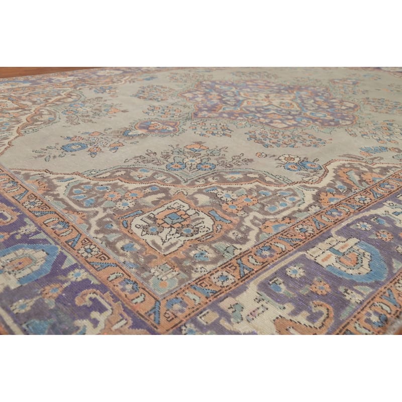 Tabriz Persian Vintage Area Rug Handmade Wool Carpet - 7'8"x 11'2"