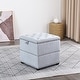 preview thumbnail 15 of 58, Adeco Fabric Square Storage Ottoman with Tray