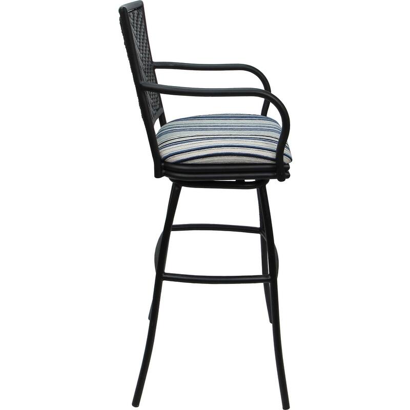 Set of 3 Outdoor Indoor Bar Stool Counter, Extra Tall - Erin with Arms