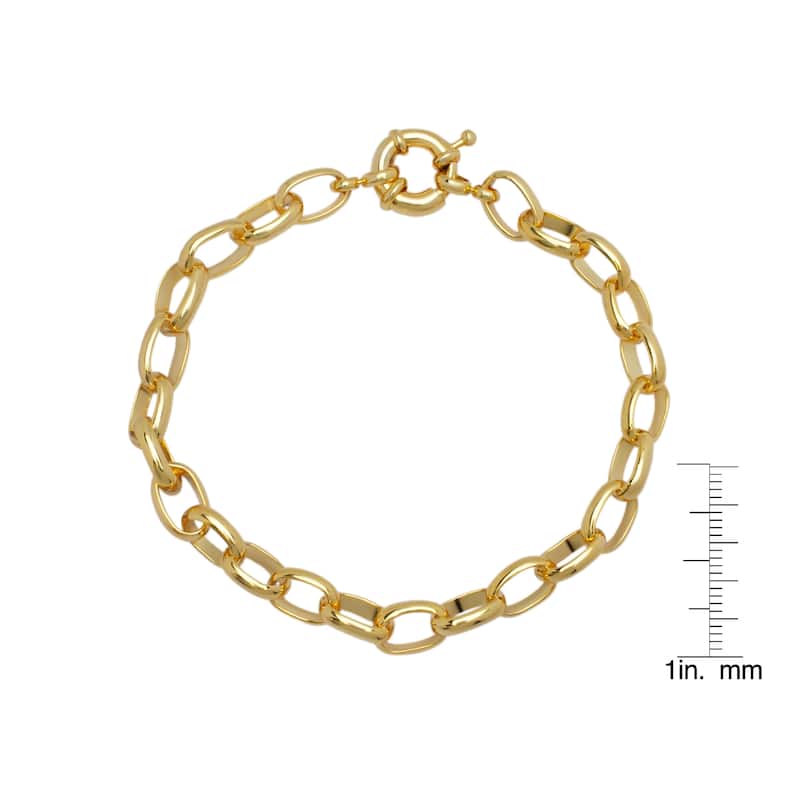 Victoria Townsend Yellow Gold Smooth Thick Rolo Chain Bracelet