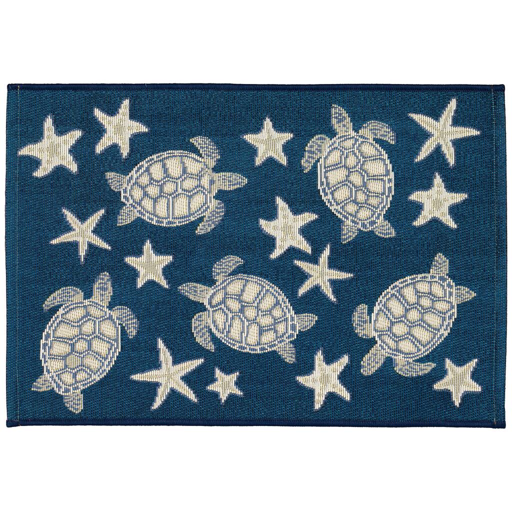 Liora Manne Esencia Turtle And Stars Indoor/Outdoor Mat