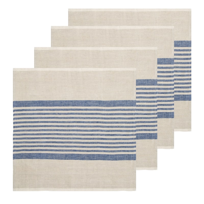 Caravan Brittany Napkins - Set of 4 - Natural, Blue