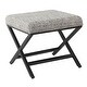preview thumbnail 17 of 53, Porch & Den Boucher Modern Metal X-base Square Ottoman