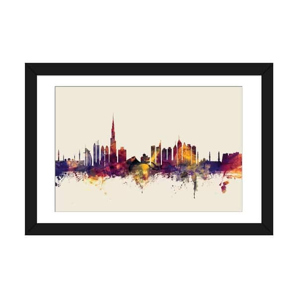 slide 2 of 20, iCanvas "Dubai, UAE On Beige" by Michael Tompsett Black - 24x32x1