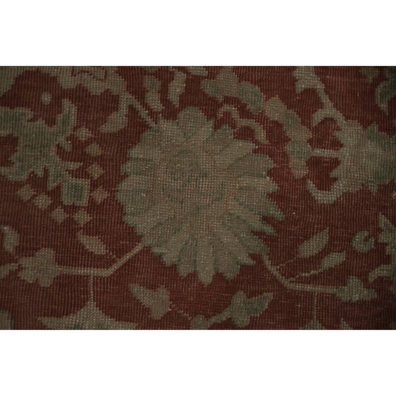 Hand Knotted Oriental 100% Wool Carpet Traditional Geometric Red Ziegler Area Rug - 9' 5'' X 6' 10''