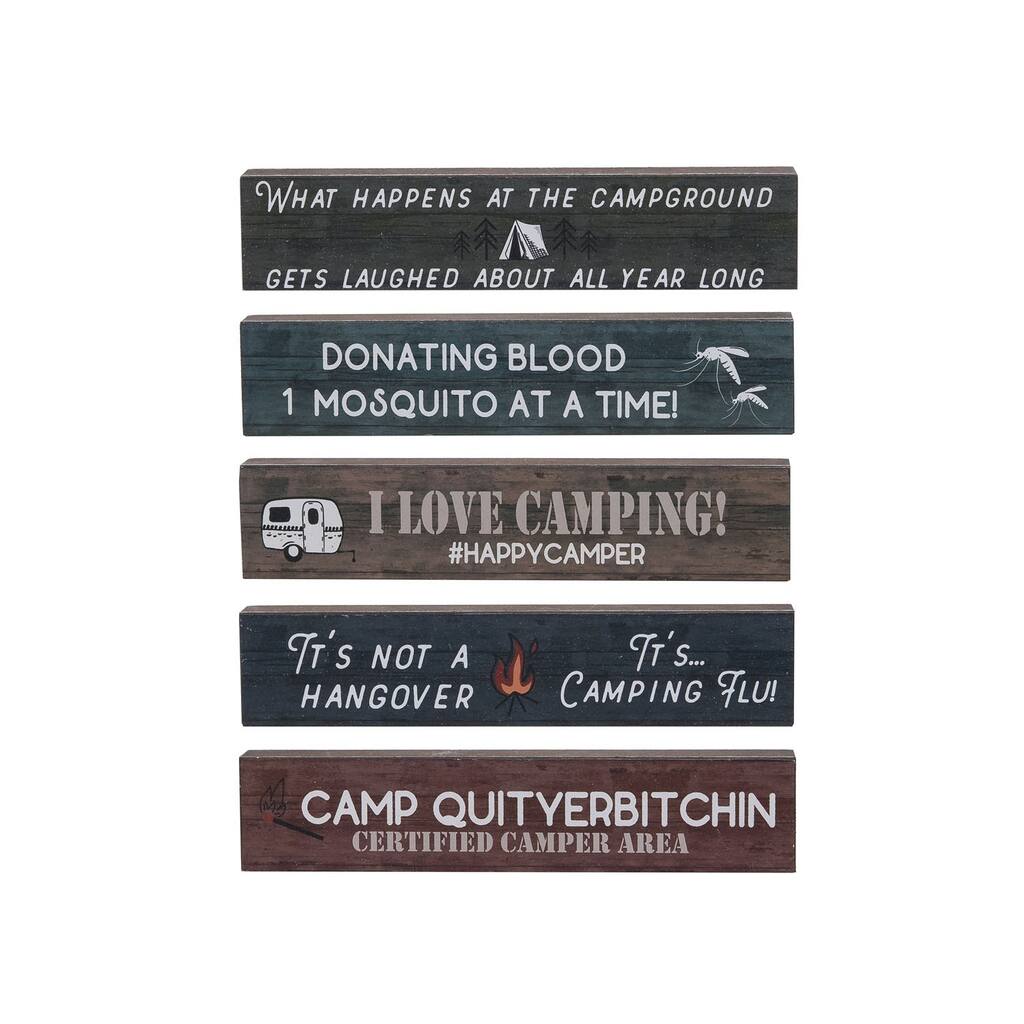 Set Of Camp Signs 7 x 0.75 x 1.5 Inches. Décor Decoration