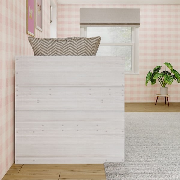 Max and Lily Farmhouse Twin Low Loft Bed with 2 Bookcases