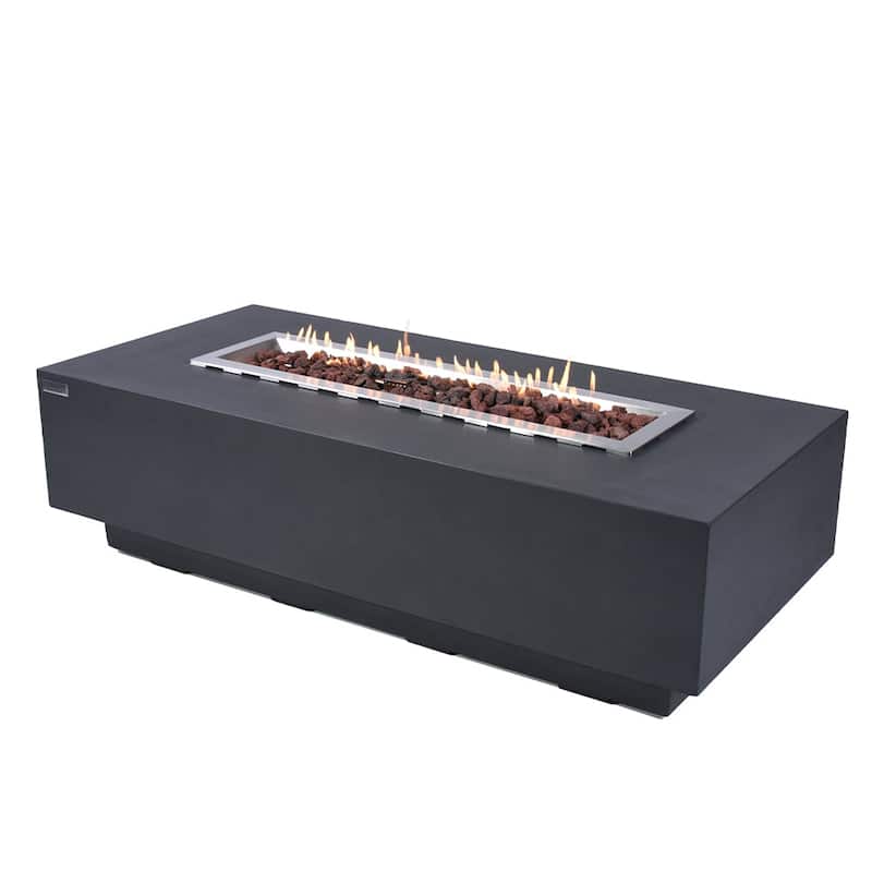 Elementi Granville Dark Grey Outdoor Fire Pit Table - 60 Inches - Natural Gas