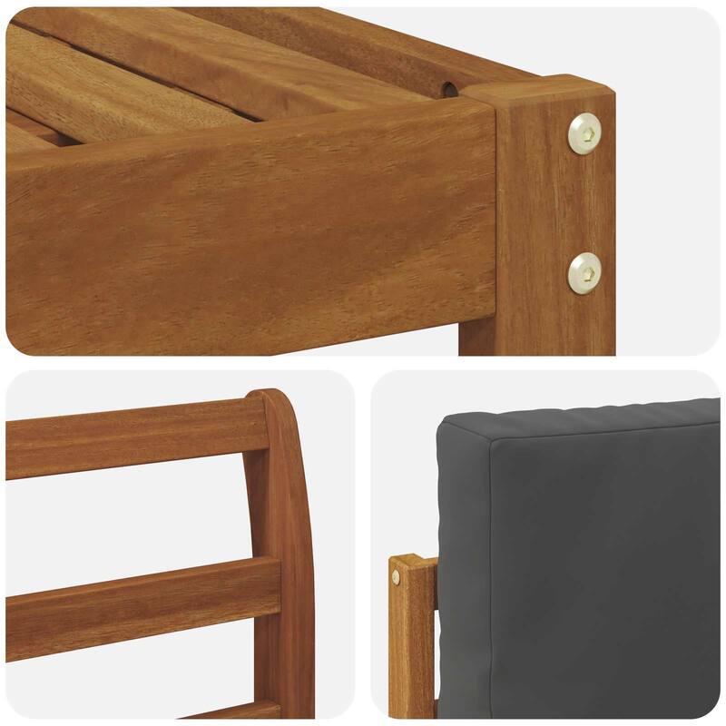 vidaXL Outdoor Sofa Set with Cushion 7 pcs Natural and Anthracite