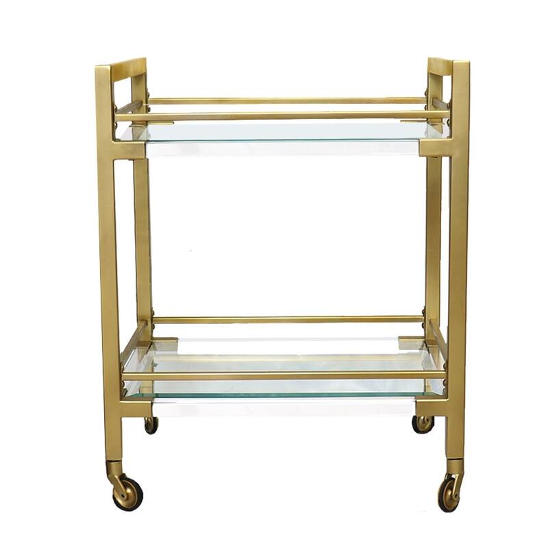 Pasargad Home Baylor Lucite & Stainless Steel Serving Table
