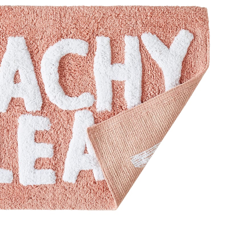 Jessica Simpson Cotton Bath Rug 20"x32", "Peachy Clean" Pink