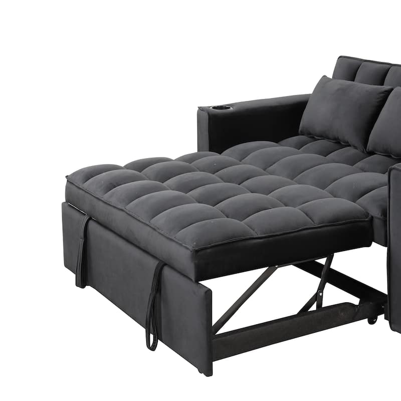 Multi functional Sofa Bed with Cup Holder and USB Port for Living Room