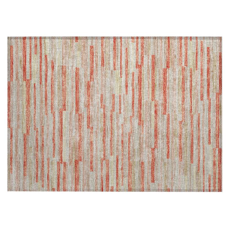Machine Washable Indoor/ Outdoor Chantille Stripes Modern Rug