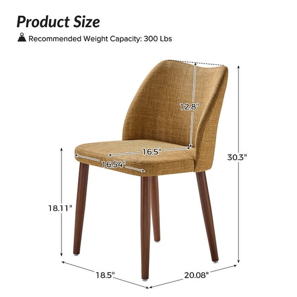 dimension image slide 1 of 9, HULALA HOME Melisa Upholstered Solid Wood Dining Chair Set of 6
