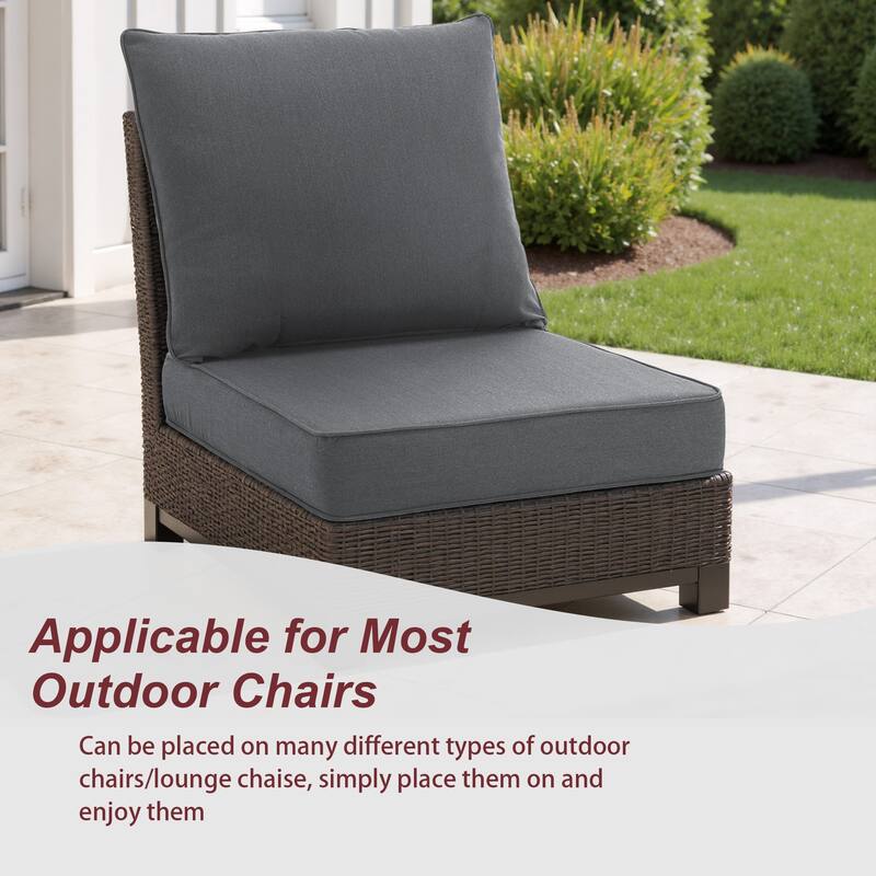 4.7" Thick Sunbrella Outdoor Cushion Set with Back and Seat Cushion