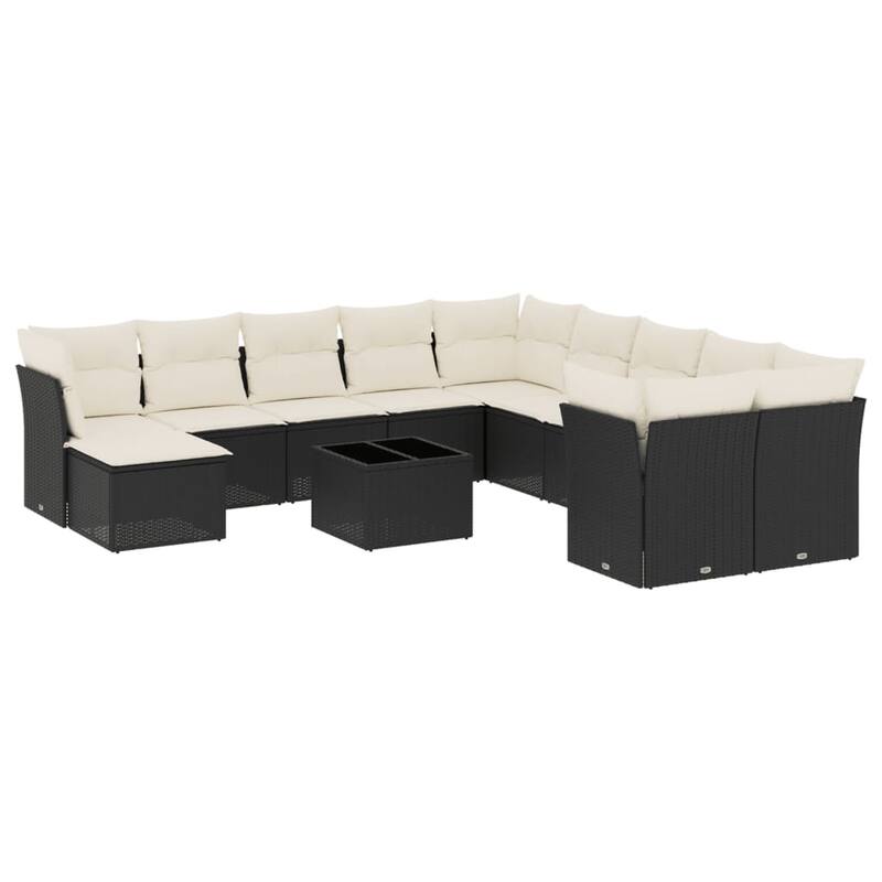 vidaXL Garden Sofa Set Black - 21.7 x 21.7 x 14.6