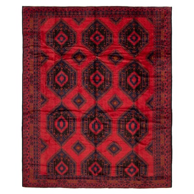ECARPETGALLERY Hand-knotted Teimani Red Wool Rug - 9'6 x 11'10