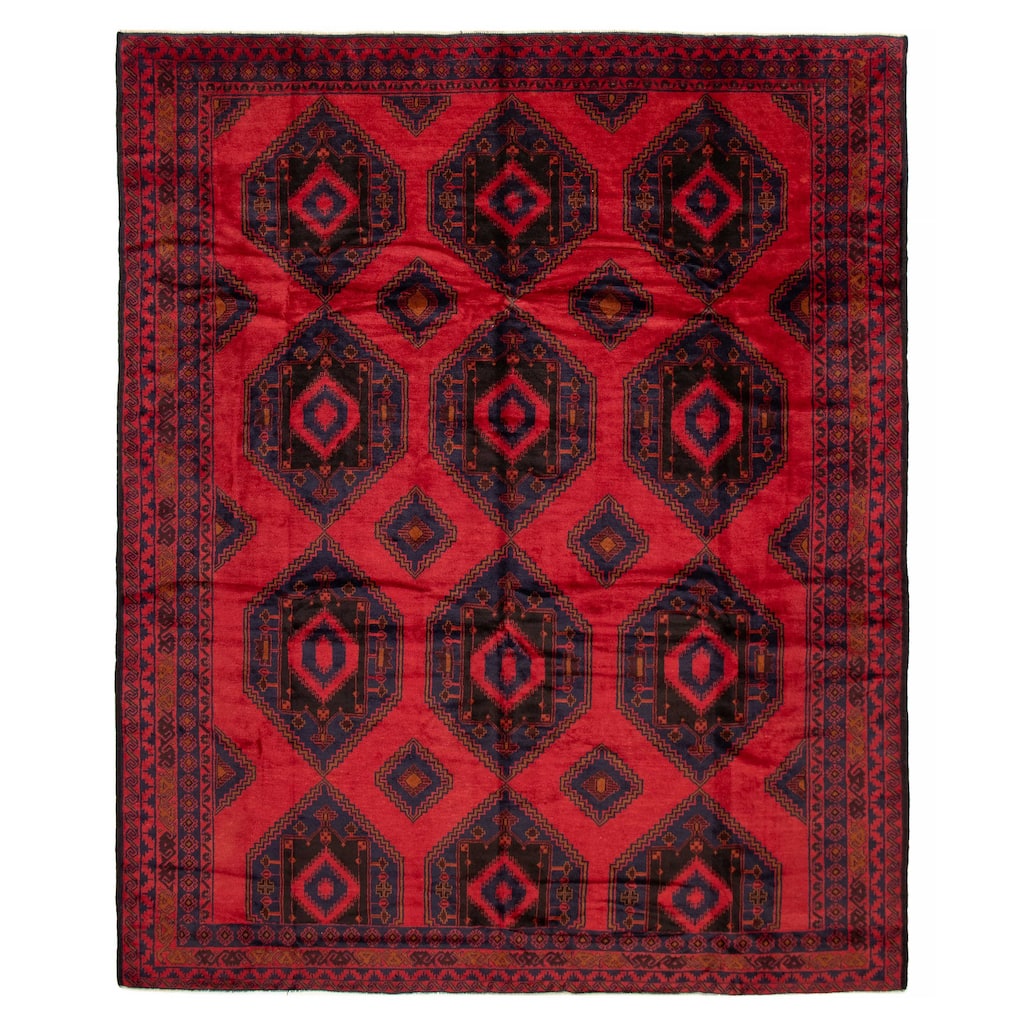 ECARPETGALLERY Hand-knotted Teimani Red Wool Rug - 9'6 x 11'10
