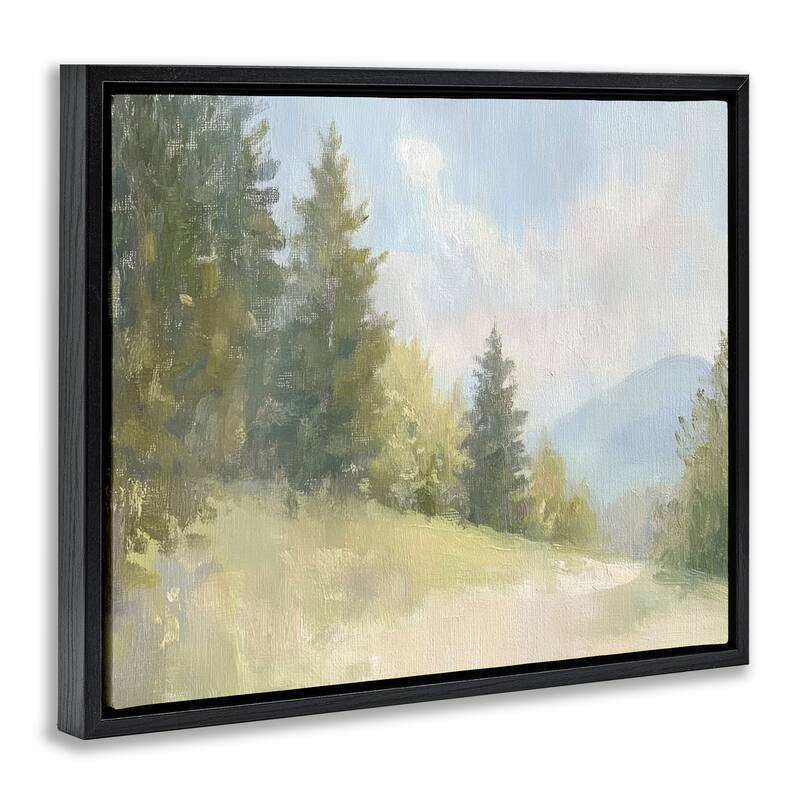 Stupell Meadow Of Green Landscape Framed Floater Canvas Wall Art Design By Petal Prints Design