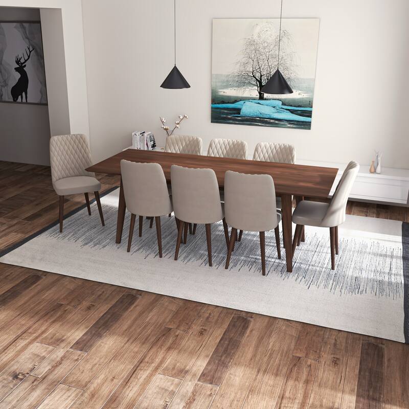 Addison Modern Solid Wood 9 Piece Furniture Set