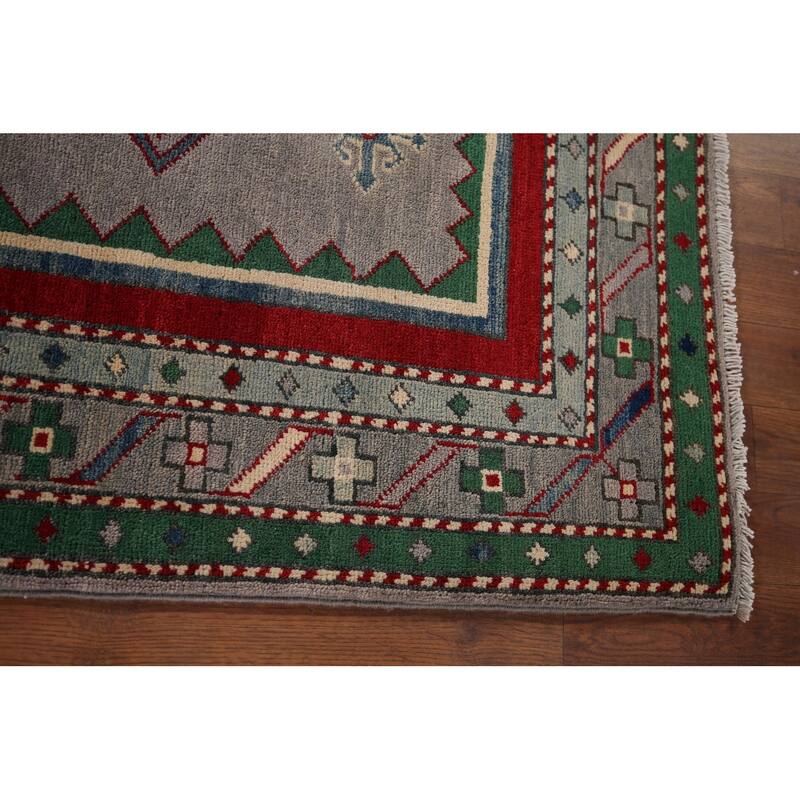 Kazak Oriental Accent Rug Handmade Wool Carpet - 4'3" x 5'8"