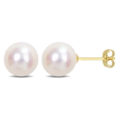 Miadora 8-8.5mm Cultured Freshwater Pearl Stud Earrings 14k Yellow Gold