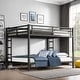 preview thumbnail 2 of 6, Queen over Queen Bunk Bed for Teens and Adults, Space-Saving Metal Platform Beds