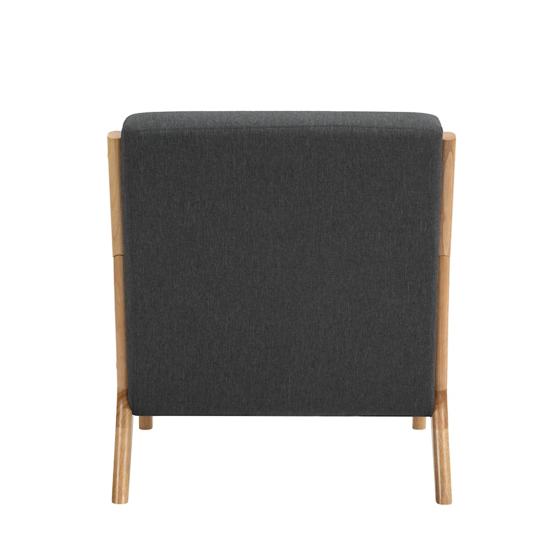 Mid Century Solid Wood Upholstered Accent Chair
