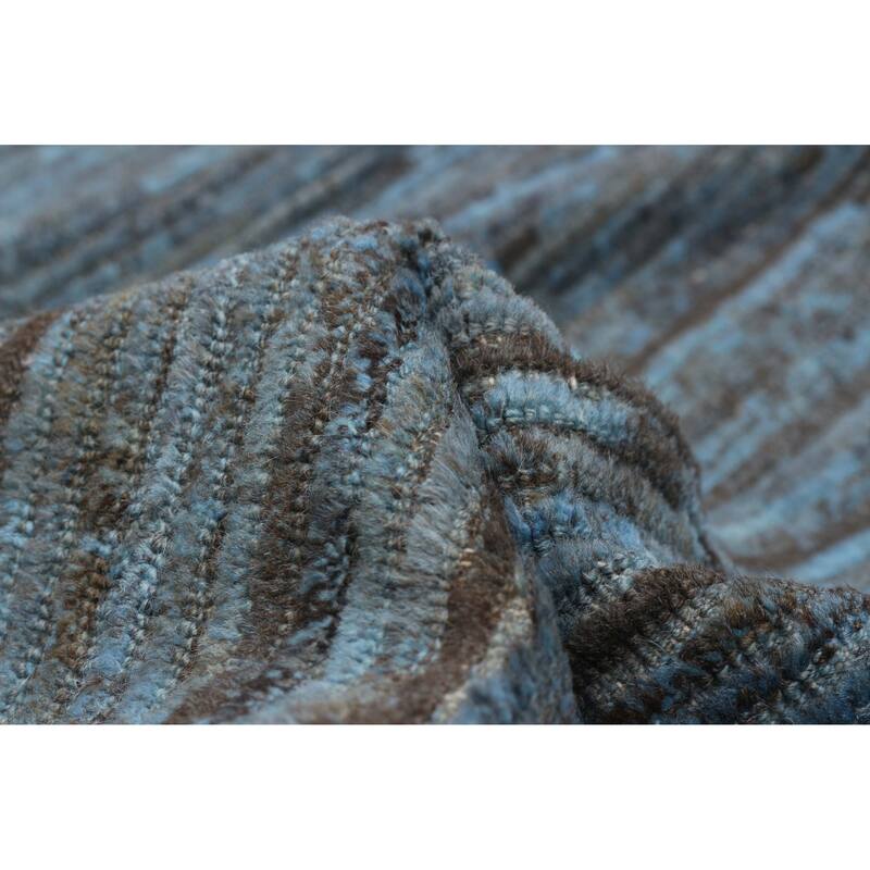 ECARPETGALLERY Hand-knotted Finest Peshawar Ziegler Blue Wool Rug - 9'4 x 12'10