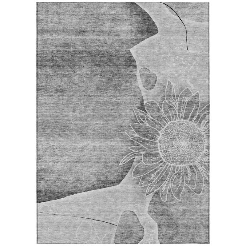 HomeRoots Floral Transitional Rectangle Outdoor Rug