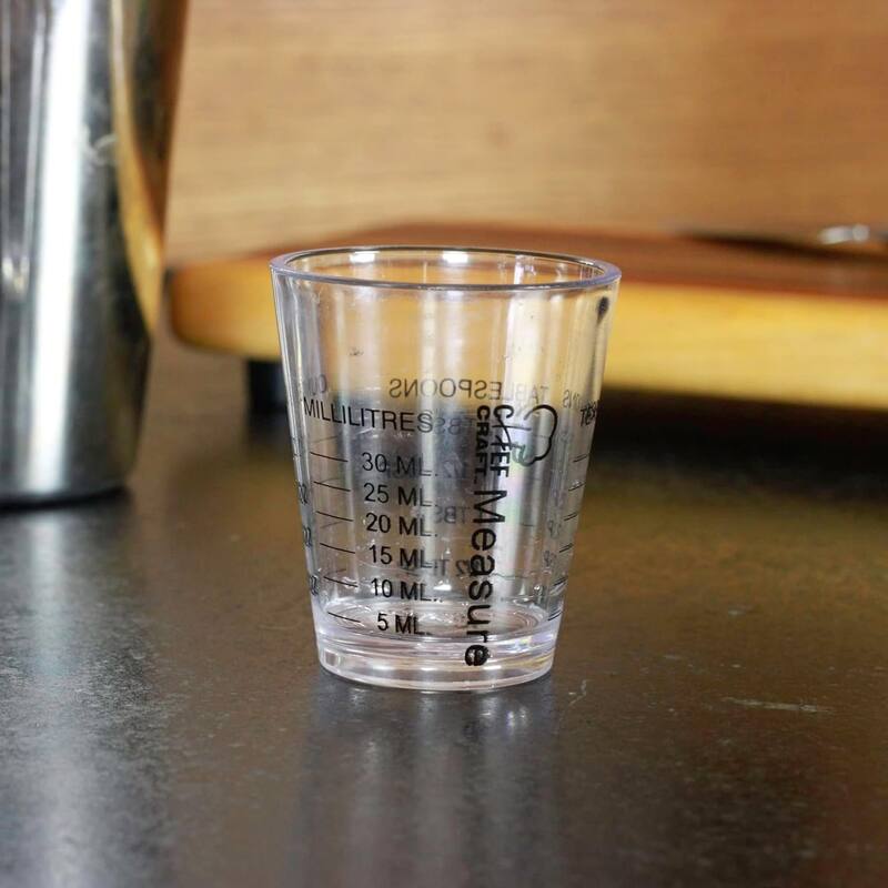 Chef Craft 1oz Plastic Measuring Cup Shot Glass Measurer - Measure in Oz, Tsp, Tbsp or mL