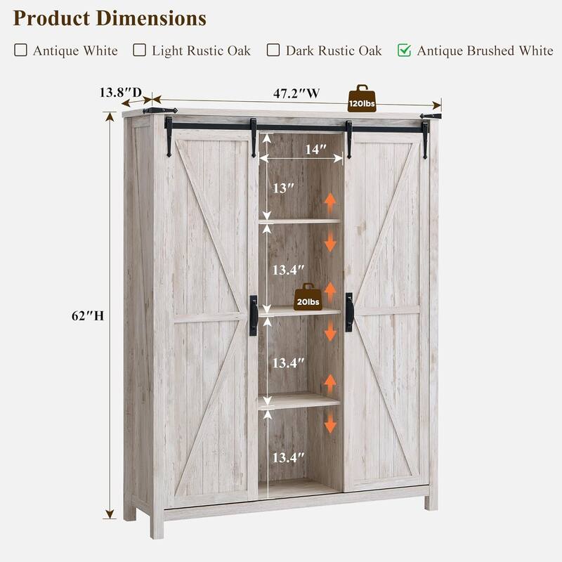 Farmhouse Shoe Storage Cabinet, 7-Tier Shoe Organizer, Shoe Rack