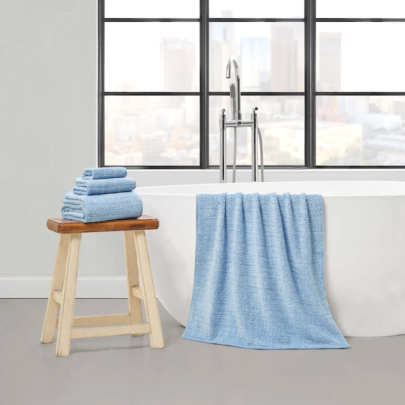 Lucky Brand Cotton Boucle Premium 6 Piece Bath Towel Set 2 Bath towels 2 Hand towels 2 Washcloths - 28"x54"/16"x26"/12"x12"