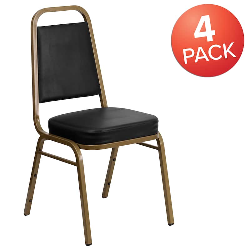 4 Pack Trapezoidal Back Stacking Banquet Chair - 20.25"D x 17.5"W x 36"H