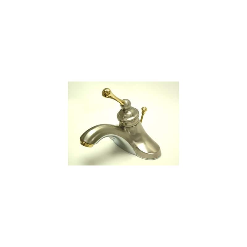 Elements Of Design Single Handle 4" Centerset Bathroom Faucet with - Satin Nickel/Polished Brass (PVD)
