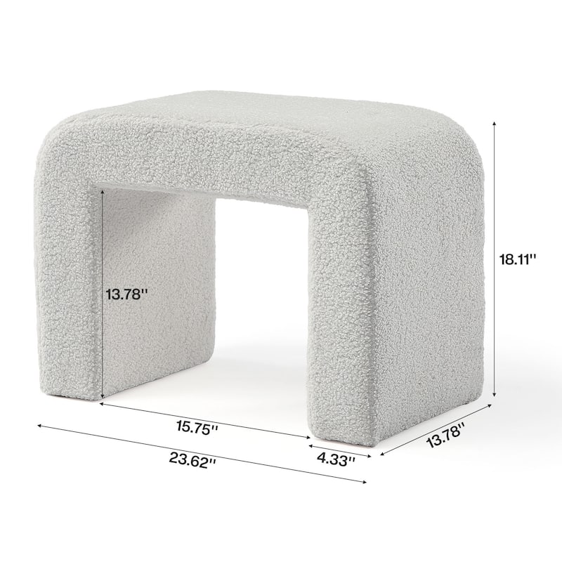 Modern Vanity Stool, Upholstered Ottoman, Extra Seat for Living Room