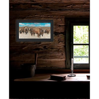 TrendyDecor4U "Bison Herd 1" Framed Print Wall Art