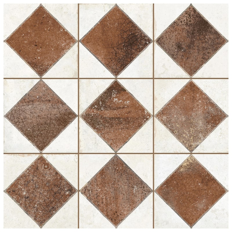 Merola Tile Kings Arles Brown 13" x 13" Ceramic Floor and Wall Tile