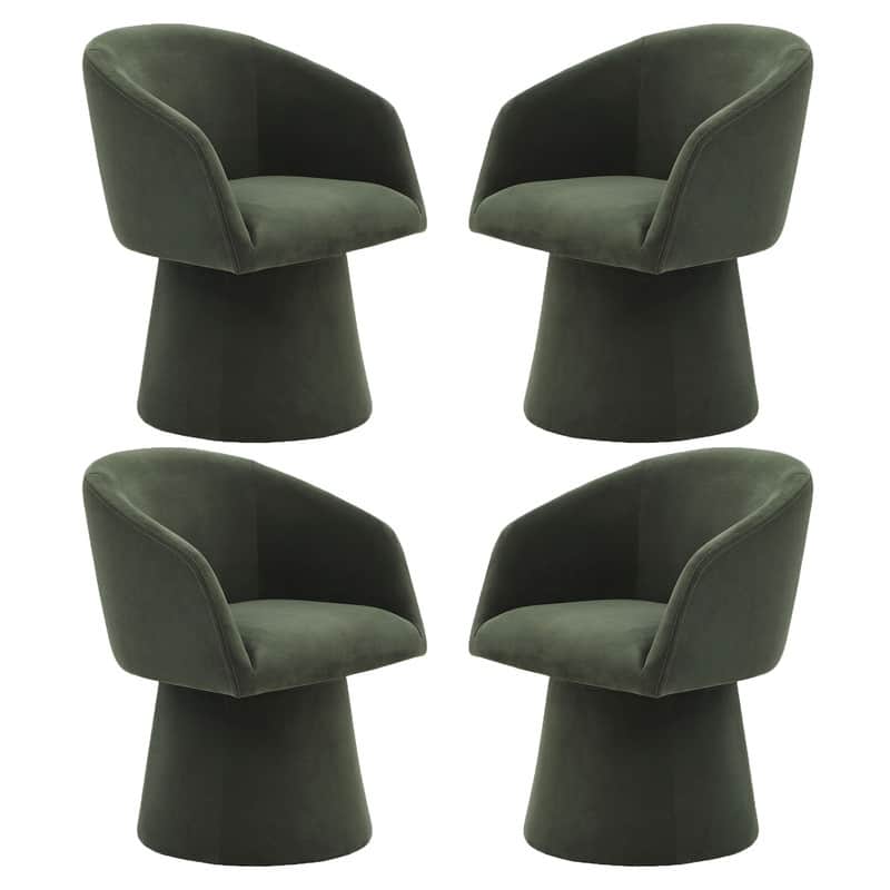 Evie Modern Upholstered Fabric Swivel Dining Chair