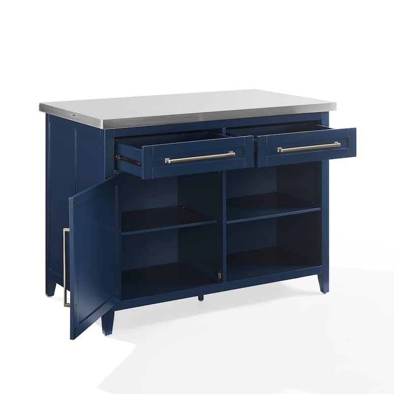 Crosley Silvia Stainless Steel Top Kitchen Island