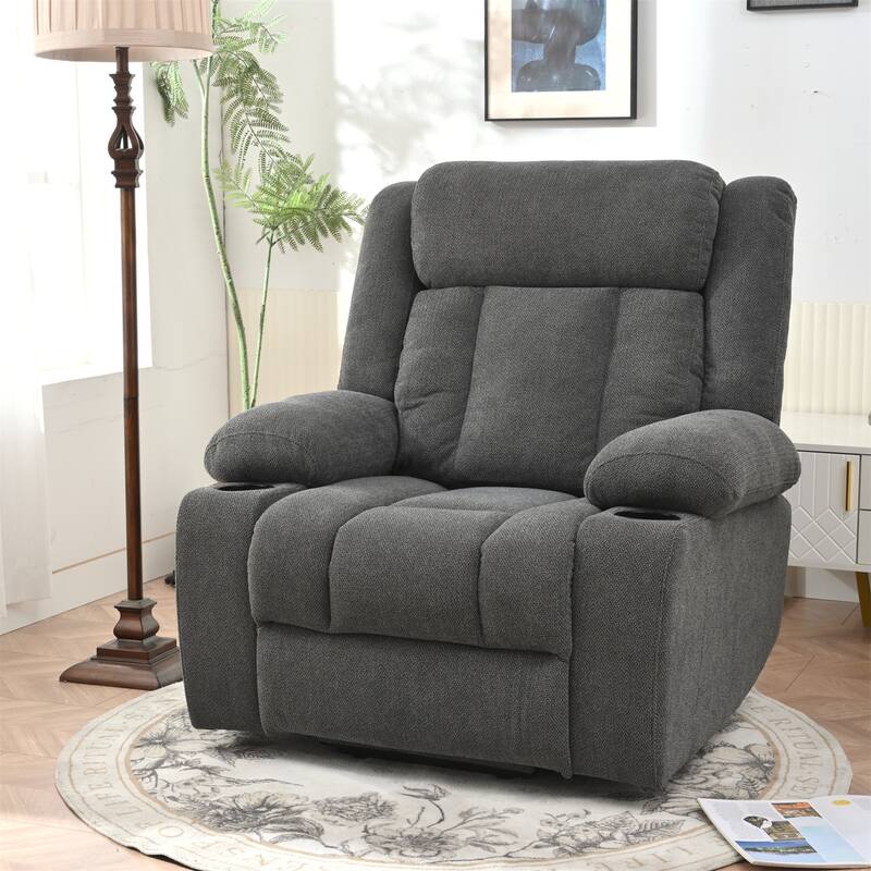 Power Lift Recliner Chair For Elderly,Fabric Lift Chairs W/ Extended Footrest With 2 Cup Holders,Side Pockets,Remote Control