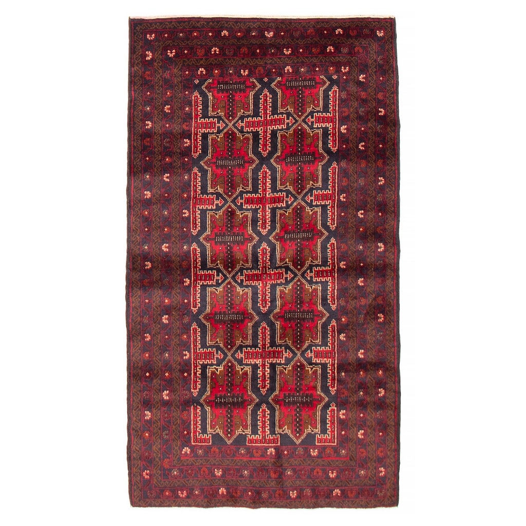 Teimani Red Rug 3'7" x 6'4" - 3'7 x 6'4