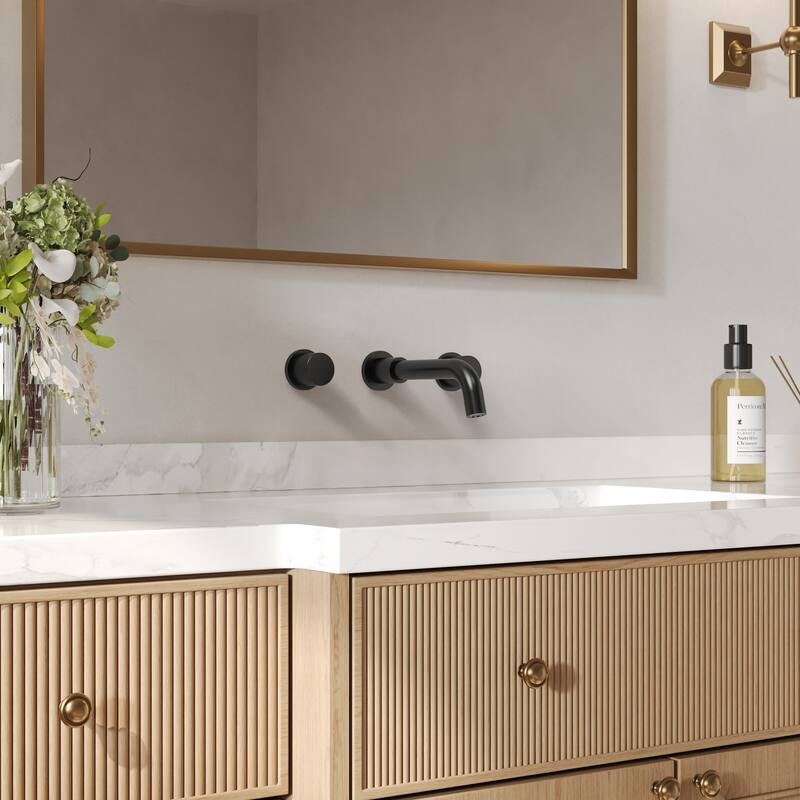 GRANDJOY 2-Handle Wall Mounted Bathroom Faucet