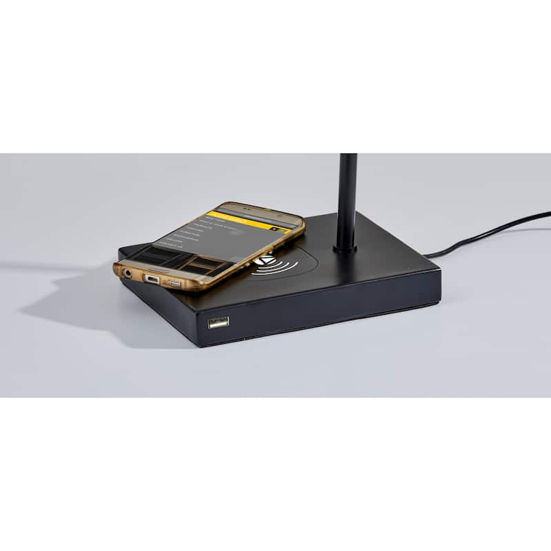 Adesso Collette LED Desk Lamp with Adesso Charge Wireless Charging Pad