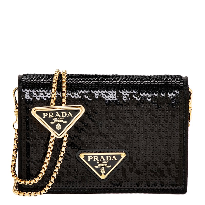 Prada Card Holder on a Chain - Black