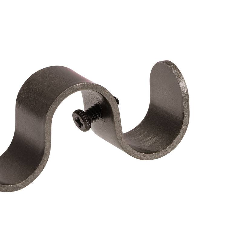 Curtain Rod Bracket Iron Double Holder Support for 18mm 27mm Drapery Rod, 122 x 53 x 16mm 2pcs - Brown - 125x70x21mm
