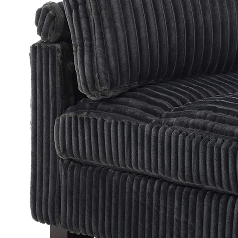 Oversied Plush Corduroy Fabric Modular Sectional Sofa with Chaise, Ottoman