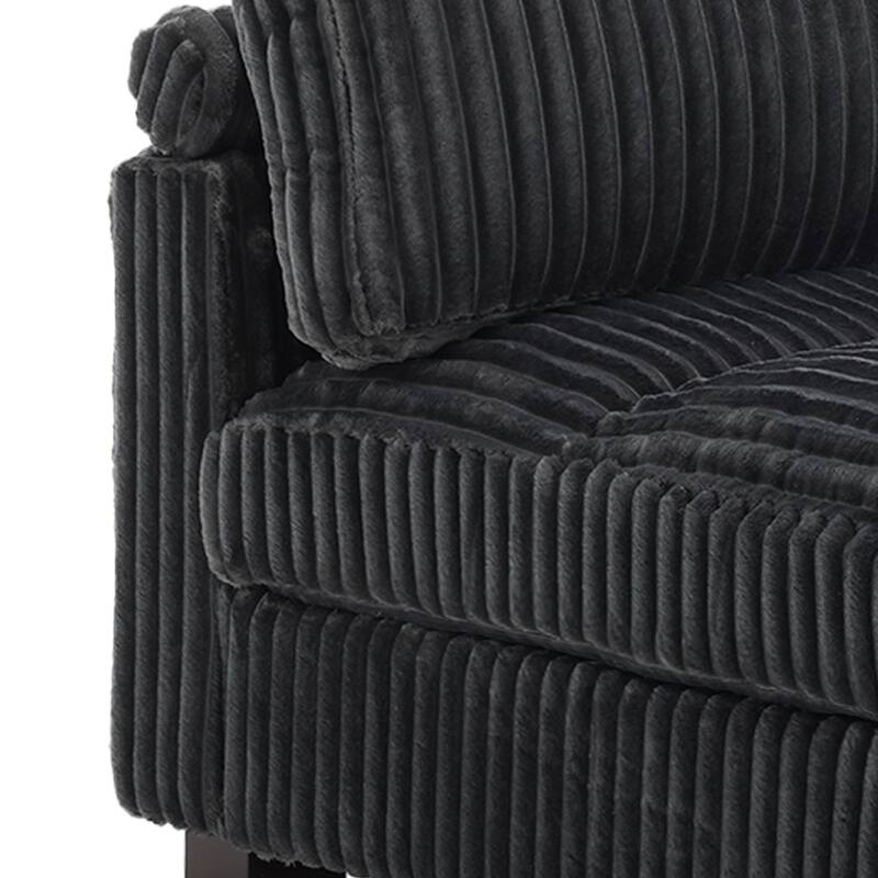 Plush Corduroy Upholstered Modular Sectional Sofa with Chaise