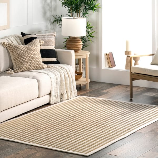 slide 2 of 9, Nuloom Margie Striped Grass Area Rug 5' x 8' - Ivory