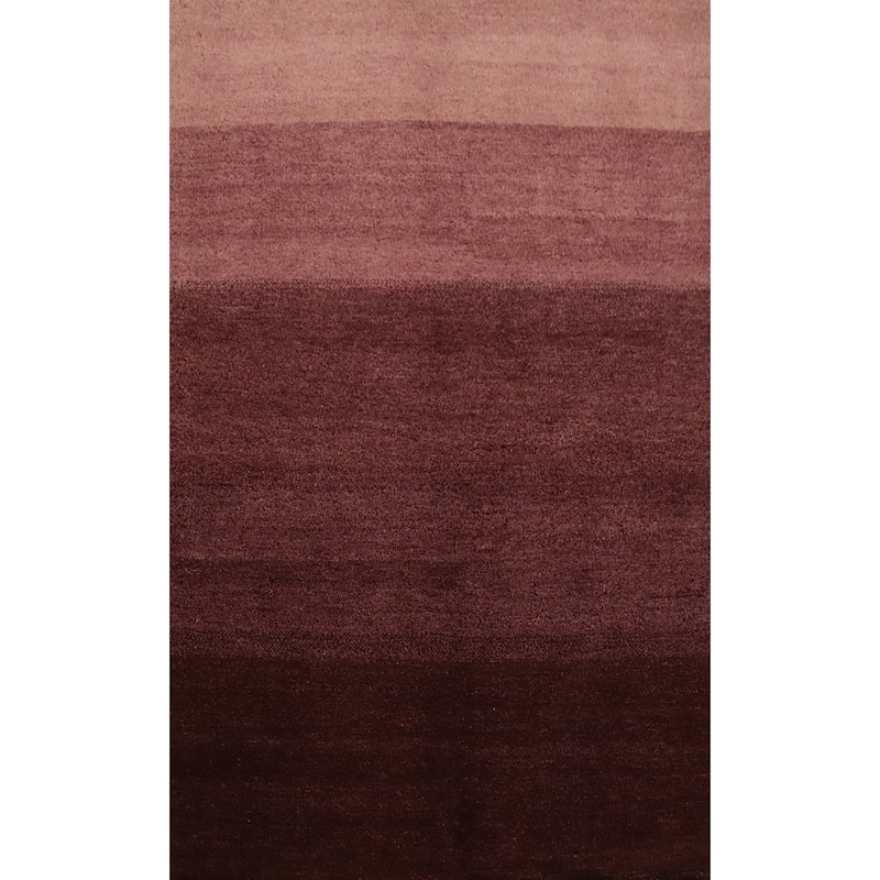 Hand Knotted Oriental 100% Wool Carpet Modern Stripe Multi-Colored Gabbeh Area Rug - 6' 5'' X 4' 6''